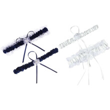 2 Paar elegante Brautstrumpfbänder aus Spitze – bequemes, dehnbares Hochzeitsaccessoire, Erinnerungsstück für Brautparty und Hochzeitstag