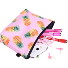 Tragbare Kosmetiktasche mit Ananas-Print für Damen, großer Kosmetikaufbewahrungsorganizer