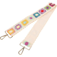 Correa ajustable de 5 cm de ancho para bolso cruzado con clip y correa de hombro bordada.