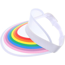 Gorra con visera de protección UV de colores para mujer, ajustable, de PVC, parasol para exteriores.