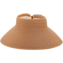 Stroh-Sonnenhut mit breiter Krempe zum Sonnenschutz, faltbarer Hut für Strand und Sonne, Khaki