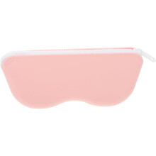 Wasserdichtes Silikon-Brillenetui mit Reißverschluss, ideal für Reisen und als tragbarer Brillenorganizer in Pink