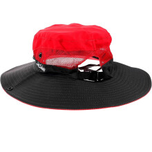 Großer roter Damen-Sonnenhut mit UV-Schutz und Öffnung für Pferdeschwanz