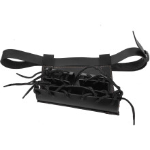 Étui de ceinture en cuir noir pour transporter 2 épées. Design ergonomique multifonctionnel.
