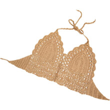 Gestrickter Bikini-Badeanzug für Damen im europäischen und amerikanischen Stil, gehäkelt, mit Schlitz, leicht
