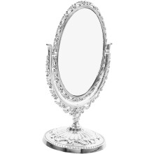 Vintage-Schminkspiegel, oval, doppelseitig, drehbar, 20 x 12,5 x 9,3 cm