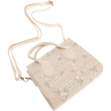 Gewebte PU-Schultertasche, Umhängetasche, weiß, großes Fassungsvermögen, modische Outdoor-Tasche für Damen, Sommer-Shopping