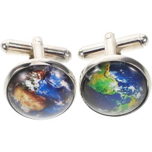 Gemelos franceses elegantes para hombre, gemelos con mapa, botones para esmoquin, joyería, accesorio para traje de negocios