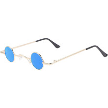 Retro-Sonnenbrille im Punk-Stil mit runden Gläsern und Metallrahmen – die perfekte Brille für Damen und Herren bei Outdoor-Veranstaltungen.
