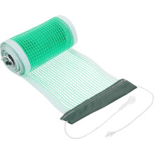 Filet de ping-pong portable en maille PE verte, bords renforcés, pliable et compact, pour intérieur