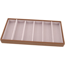 Sonnenbrillen-Organizer-Tablett aus Holz mit unterteiltem Brillenfach und Schmuckfach
