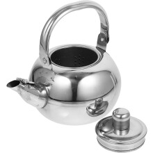 Bouilloire/Cafetière 1 l en acier inoxydable à bonne conduction, design compact avec poignée et filtre.