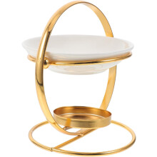Porte-bougie d'aromathérapie avec support en fer et diffuseur d'huiles essentielles en céramique