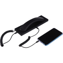 Retro mobiele telefoonhoorn, vintage telefoonhoorn, matzwarte afwerking, compatibel met mobiele telefoons en tablets voor gebruik op kantoor en thuis.