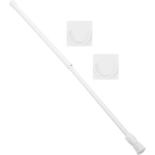 Barra telescópica multiusos para cortinas de 30-50 cm, de hierro, instalación sin perforaciones, retráctil y práctica.