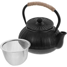 Bouilloire à thé japonaise de 600 ml en fonte, design élégant et robustesse, idéale pour la cuisine.