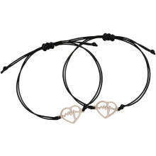 Geflochtenes Edelstahl-Herzschlagarmband, Seilarmband für Damen, ästhetisch für Teenager-Mädchen