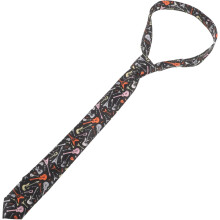 Stropdas voor heren met muzieknotenprint, smal model en uniek design.