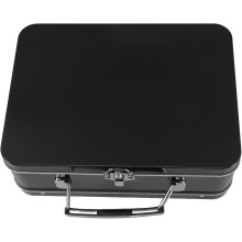 Retro-Bento-Lunchbox aus Metall – tragbar, praktisch, vielseitig verwendbar – Koffer aus schwarzem Eisenblech