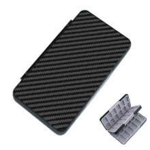 (black carbon fiber pattern) For Nintendo Switch Game Card Case - 48 Cards Storage ABS Magnetic Closure Organizer