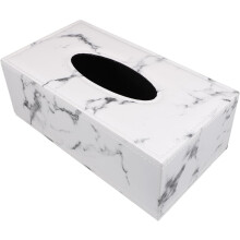 Taschentuchspender mit Marmor-Design und Lederbox für Badezimmer und Autoinnenraum