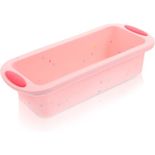 Moule à pain en silicone antiadhésif et flexible, facile à démouler, pour la cuisson de toasts.