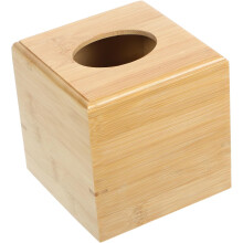 Quadratische Bambus-Taschentuchbox, Taschentuchbehälter mit großem Fassungsvermögen, praktische Aufbewahrung, schlichtes Design