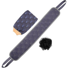 Badeaccessoires: Rückenschrubber, Luffaschwamm, Duschhandschuh, Badetuch