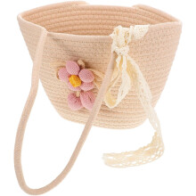 Modische Schultertasche, Beuteltasche für Damen, Handtasche aus Baumwollseil