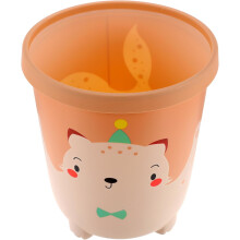 Poubelle ronde en plastique rose, motif dessin animé, pour garçons et filles.