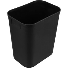 Großer, waschbarer Mülleimer aus Kunststoff, rechteckig, schwarz, stilvolles, schlichtes Design
