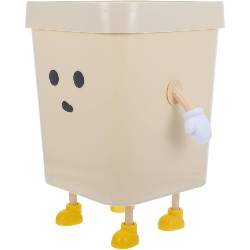 Large Plastic Garbage Can with Thickened Solid Design and Non-Slip Base, Household Trash Bin Suitable