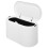 Corbeille de bureau blanche avec couvercle à pression, légère en polypropylène. 1