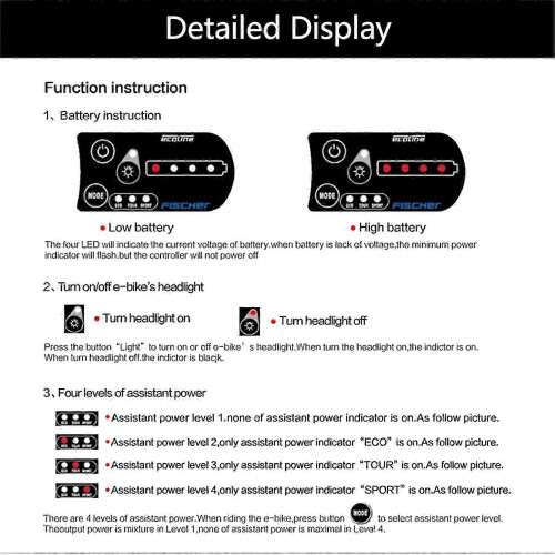 For Ebike 810 LED Display Connector: Connect Cycling Speed Meter, Headlight & LED 1