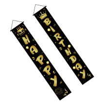 1 Paar Türbanner zum Geburtstag, „Happy Birthday“-Design, große Schrift, Polyester Pongee