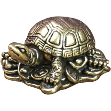 Geldschildkröte – Finanzielles Glück – Schildkrötenskulptur – Elegantes antikes Messing – Synthetik
