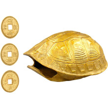 Schildkrötenpanzer-Dekorfigur aus Kupfer mit feiner Handwerkskunst, filigranem Stil, goldener Schmuck