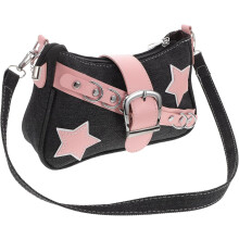 Retro Hobo Bag für Damen, Tragetasche, schwarz, kleine Schultertasche, kleine Handtaschen