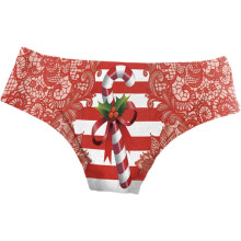 Sexy Damen-Slips mit Weihnachtsmuster, bezaubernde Damen-Höschen für festliche Anlässe, Rot