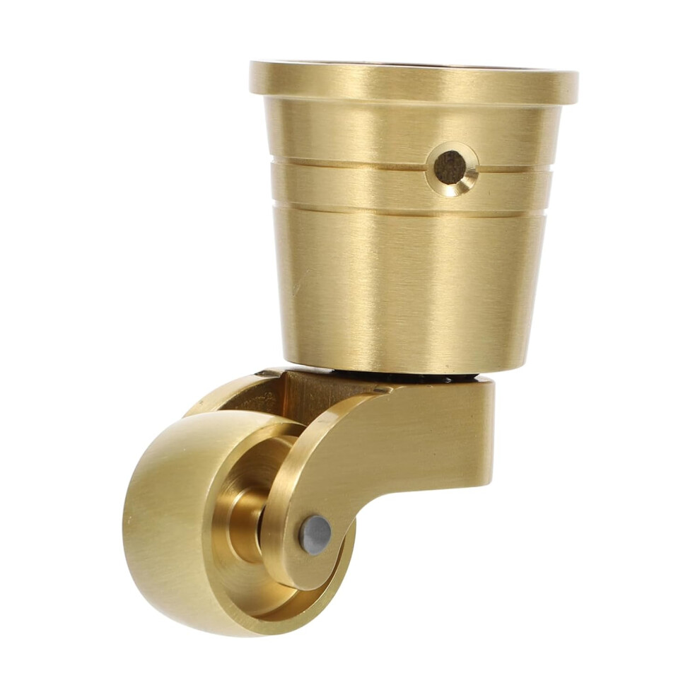 360Degree Large Round Cup Caster Heavy Duty Furniture Wheels Brass Swivel Chair Casters 5455468168673