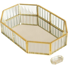 Schmucktablett aus goldenem Glas – schlichtes und elegantes, platzsparendes Design