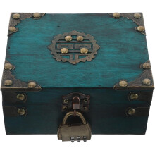 Vintage Schmuckkästchen aus Holz, abschließbare Aufbewahrungsbox für Schlafzimmer und Wohnzimmer, kleine dekorative Box mit Schloss
