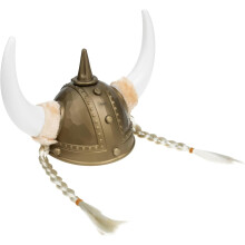 Wikingerhelm aus Kunststoff mit Ochsenhorn für Erwachsene, dekorativ und cool für Partys und Cosplay