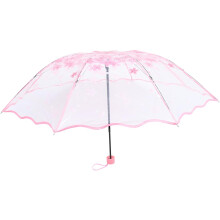 Umbrelă pliabilă cu flori de cireș, cu trei pliuri, deschidere automată și închidere, umbrelă de călătorie, protecție solară în aer liber