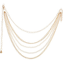Pearl Waist Chain Belt for Women Metal Design Boho Fashion Jewelry for Casual Outing