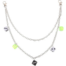 Acrylic Dice Waist Chain Pants Chain Rainbow Style for Women Casual Streetwear Accessory