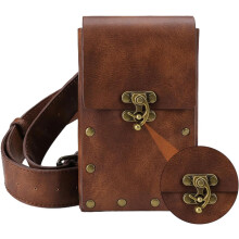 Retro hnedá kožená bedrová taška, malá úložná punková športová taška na behanie a cestovanie, lezenie