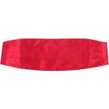 Satijnen cummerbund voor heren in wijnrood, met verstelbare tailleband voor smoking en avondkostuum.