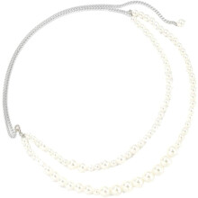 Pearl Waist Chain Belt Multi-layer Body Jewelry Silver Chain Belt for Women Dress Decoration Beachwear Accessories
