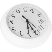 Wanduhr aus Kunststoff, rund, 23 cm Durchmesser, geräuschlos, präzise Zeitanzeige